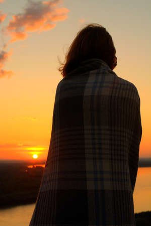 She was impressed at dawnの写真素材