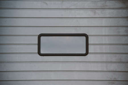 Gray sectional doors in the closed positionの写真素材