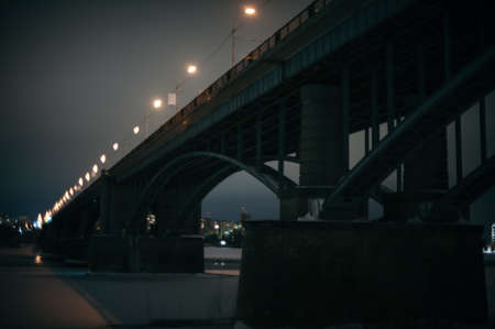 The bridge across the river in blurring.の写真素材