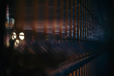 Metallic forget fence in blurring.の写真素材