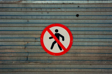 The image of sign which forbids pass to pedestrians.の写真素材