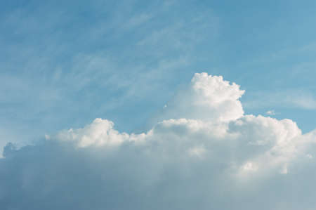Cumulus clouds in a clear blue sky. Aerial clouds.の写真素材