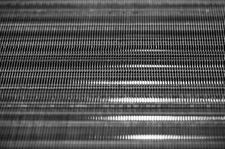 Metallic ribbed seamless texture in blur. Steel. Pattern.の写真素材