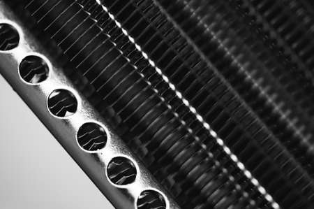 Metallic conceptual object close-up in blur. Steel texture close-up.の写真素材