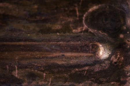 Strong corrosion of metal surface. Copper texture. Rust. Background. Template.の写真素材