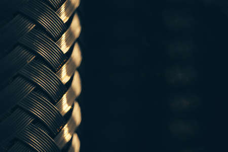 The metal wicker surface is reflected in the mirror. Steel texture. Template.の写真素材