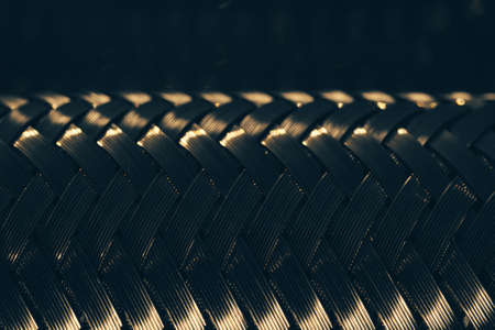 The metal wicker surface is reflected in the mirror. Steel texture. Template.の写真素材