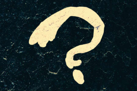 Part of the dirty unwashed glass is close-up, enlarged several times. Written - question mark.の写真素材