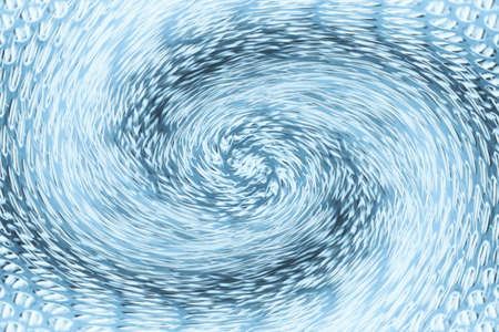 Space matter revolves around a spiral wormhole of blue color. Fantastic background image of asymmetric vortex tunnel in center of shot.の写真素材