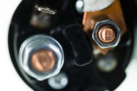 Detailed background image of circle auto part with bolts close-up.の写真素材