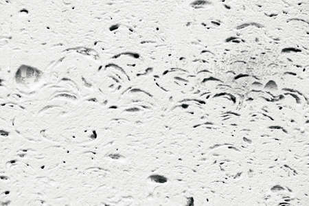 Pattern of foam block in macro. Template of foundation of old building. White detailed background...