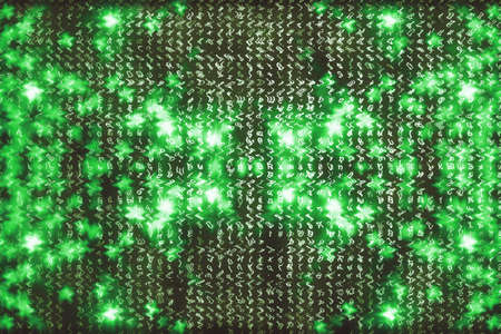 Green matrix digital background. Abstract cyberspace concept. Characters fall down. Matrix from...