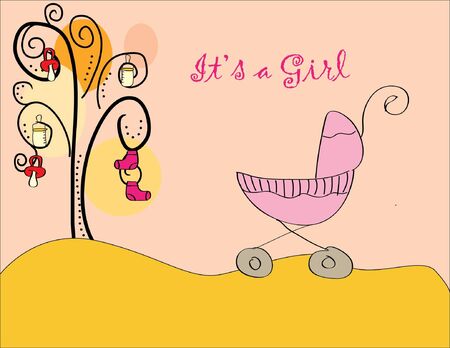 Baby shower invitation cardのイラスト素材