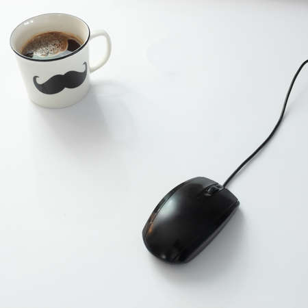Minimal modern work and coffee table settings.