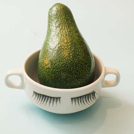Abstract avocado set in the cup.