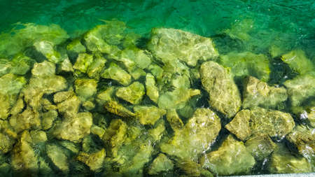 sea water with rocksの写真素材