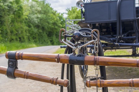 modern horse driving marathon sport carriage wheelの写真素材