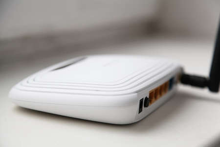 white router on a white background 