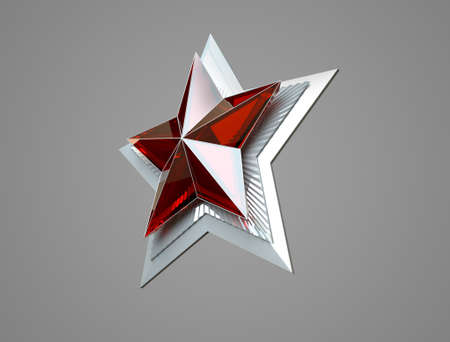 9 May. Victory Day. Red star 3d. Isolated backgroundの写真素材