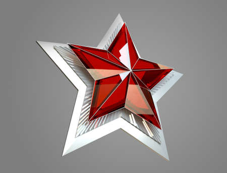 9 May. Victory Day. Red star 3d. Isolated backgroundの写真素材