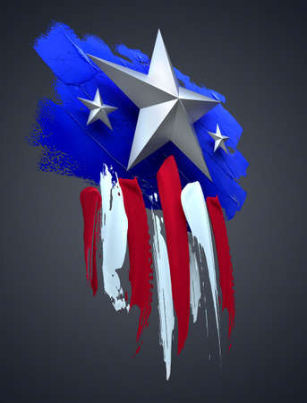 4th of July, USA Independence Day. Isolated 3D illustration Stars and Stripes.の写真素材