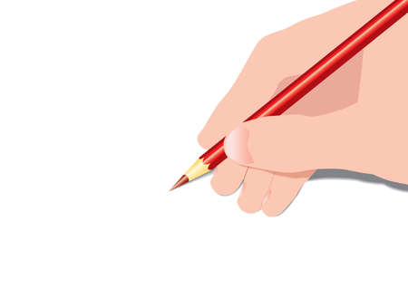 Drawing with a pencilのイラスト素材