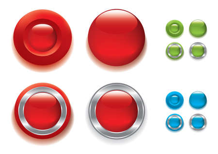 Buttons set in different colors and shapesのイラスト素材