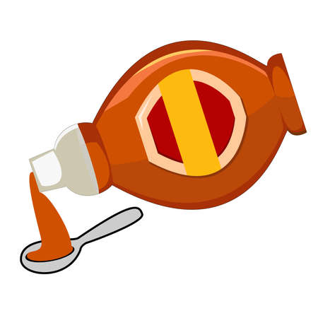 Vector illustration syrup with a spoonのイラスト素材