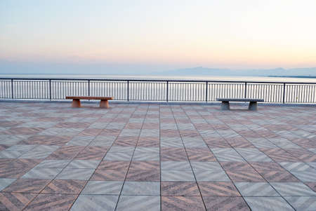 Promenade at duskの写真素材