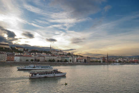 View across the Danube in Budapestの写真素材