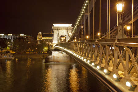 Chains Bridge in Budapest  Hungary  の写真素材