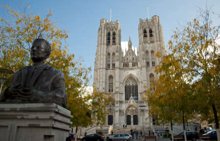 SSt  Michael and Gudula Cathedral  Brussels  Belgiumの写真素材