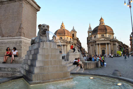 Piazza del Popolo in Romeのeditorial素材