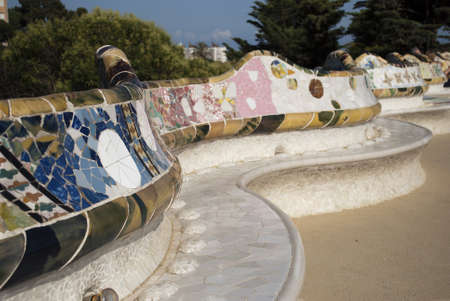 Park Guell in Barcelone, Spainの写真素材