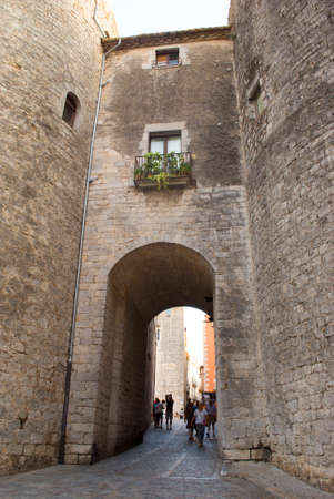 Barri Vell of Girona, Spainの写真素材