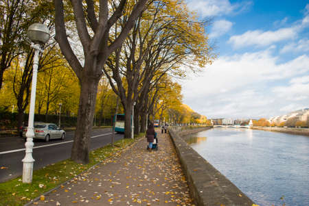 idyllic ride in autumnの写真素材