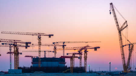 Construction of the power unit of the Rooppur Nuclear Power Plant. Major construction project in Bangladesh. high quality photoの写真素材