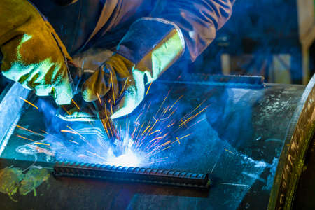 pipe welding. Semi-automatic arc welding. MIG welding. high quality photo