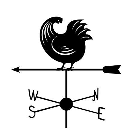Weathervane - Black running rooster3.のイラスト素材