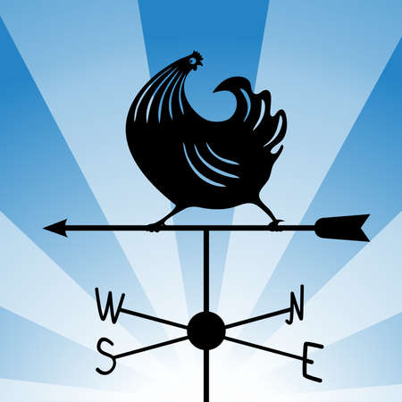 weathervane - running rooster 4のイラスト素材