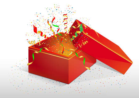 Red box with a surpriseのイラスト素材