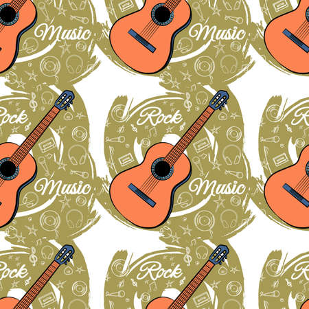 Pattern seamless Guitar-03.のイラスト素材