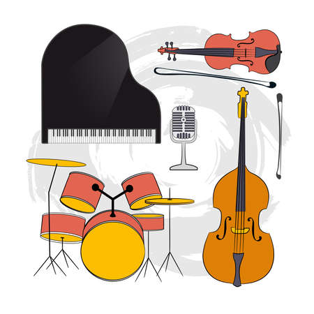 Set of Musical Instrumentsのイラスト素材