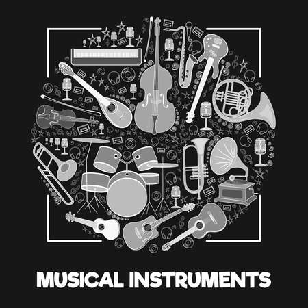 Musical instruments in a circle-05の写真素材