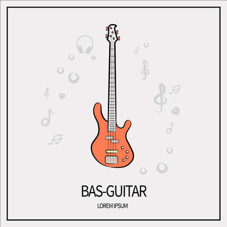 bass guitar iconのイラスト素材