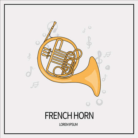 French horn iconのイラスト素材