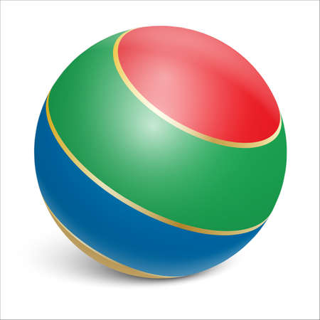 Rubber ball. Colorful. Realistic illustration on white background. Vector illustrationのイラスト素材