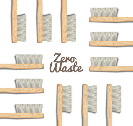 bamboo toothbrushes naturalのイラスト素材