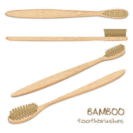 bamboo toothbrushes vector 6のイラスト素材