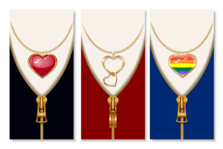 banner zipper jewelryのイラスト素材